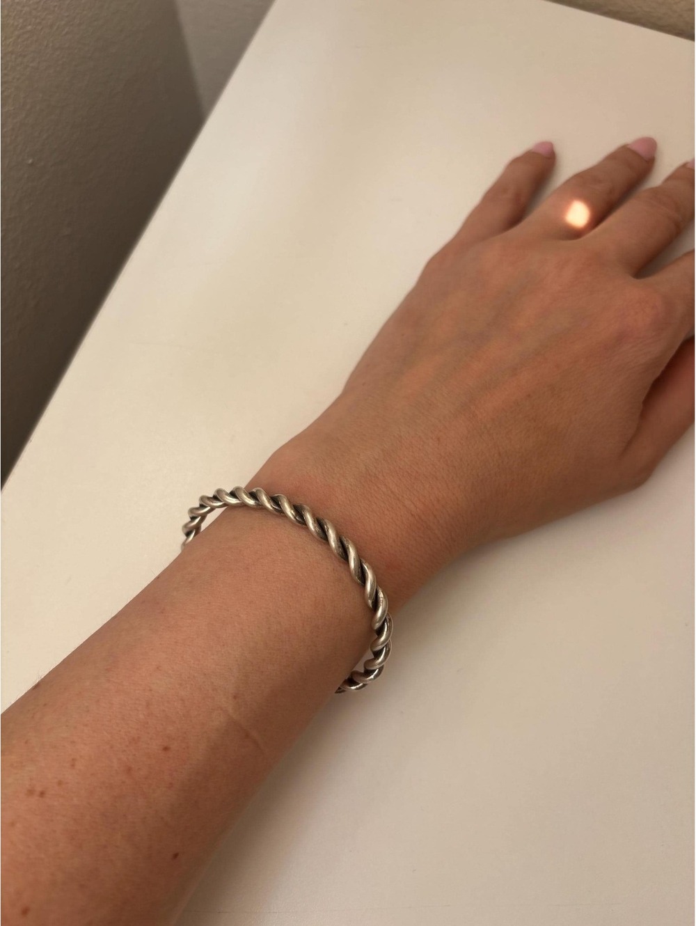 Vintage Sterling Silver Twisted Bangle Bracelet